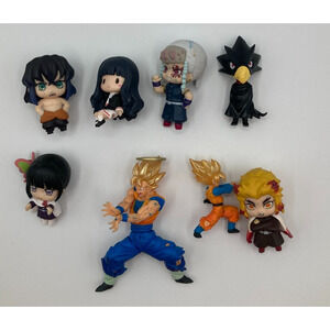 Anime Mini Figures Lot of 8 Sakura, Kimetsu, Inosuke, Tomoyo Collectibles